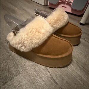 UGG Tan Shearling Mules